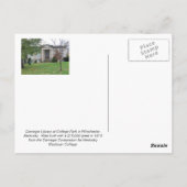 Carnegie Library, College Park, WinchesterKentucky Briefkaart (Achterkant)