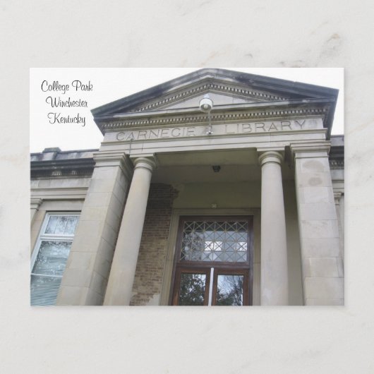 Carnegie Library, College Park, WinchesterKentucky Briefkaart (Voorkant)