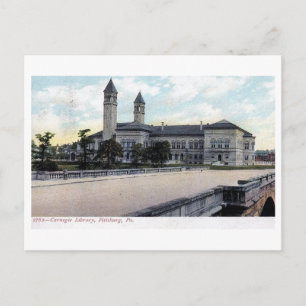 Carnegie Library, Pittsburgh, Vintage van Pennsylv Briefkaart