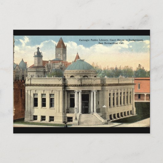 Carnegie Library San Bernardino CA  c1915 Briefkaart (Voorkant)