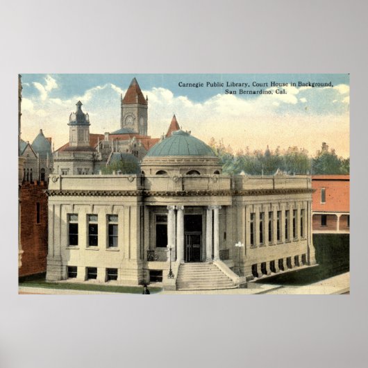 Carnegie Library San Bernardino CA  c1915 Poster (Voorkant)