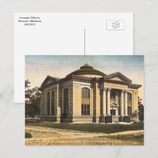 Carnegie Library, Shawnee, Oklahoma, Vintage Briefkaart (Voorkant / Achterkant)