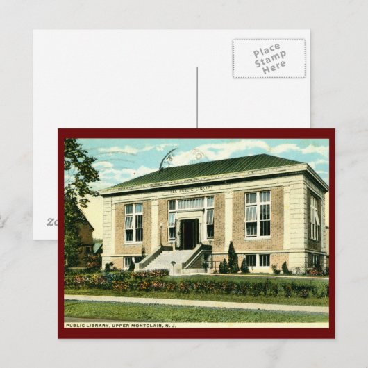 Carnegie Library, Upper Montclair, Verenigde State Briefkaart (Voorkant / Achterkant)
