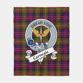 Carnegie Modern Clan Badge Tartan Pset Fleece Deken (Voorkant)