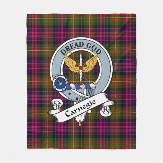 Carnegie Modern Clan Badge Tartan Pset Fleece Deken (Voorkant)