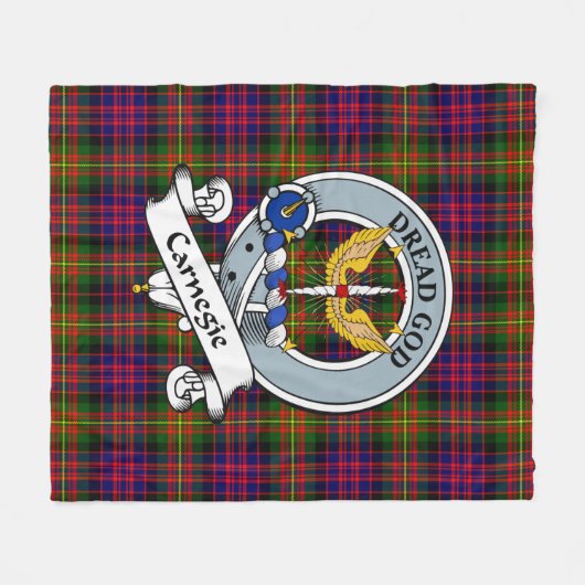 Carnegie Modern Clan Badge Tartan Pset Fleece Deken (Voorkant (Horizontaal))