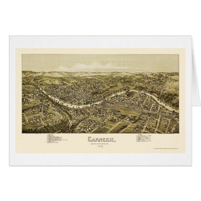 Carnegie, PA Panorama Map - 1897 (Voorkant Horizontaal)