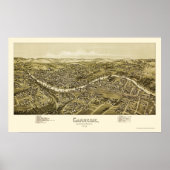 Carnegie, PA Panorama Map - 1897 Poster (Voorkant)