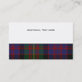 carnegie Tartan Plaid Custom Visitekaartje (Achterkant)