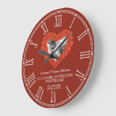 Carnelian 17th bruiloft aangepaste foto grote klok (Hoek)