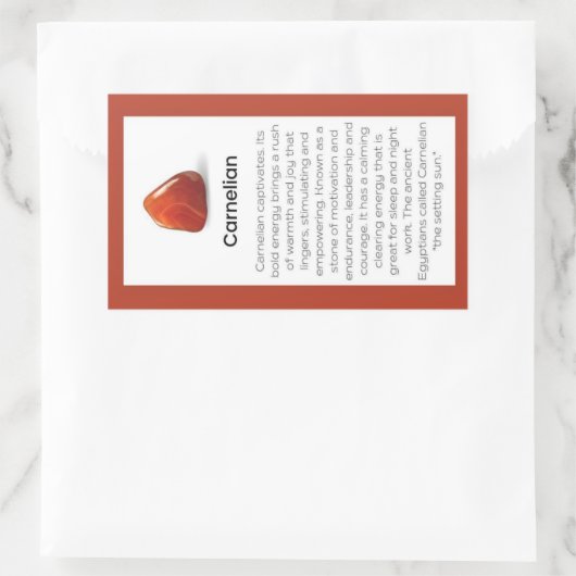 Carnelian Crystal Betekenis Sieraden Pakket Label (Tas)