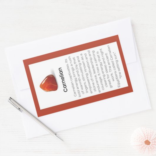Carnelian Crystal Betekenis Sieraden Pakket Label (Envelop)