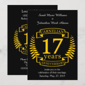 Carnelian edelsteen trouwjubileum 17 jaar kaart (Voorkant / Achterkant)