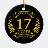 Carnelian Gemstone trouwdag 17 jaar Keramisch Ornament (Voorkant)