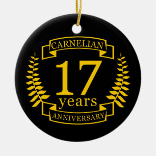 Carnelian Gemstone trouwdag 17 jaar Keramisch Ornament