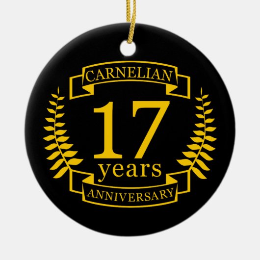 Carnelian Gemstone trouwdag 17 jaar Keramisch Ornament (Voorkant)