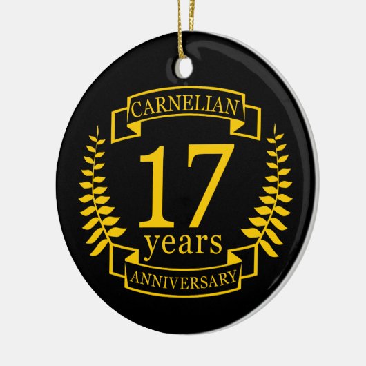 Carnelian Gemstone trouwdag 17 jaar Keramisch Ornament (Links)