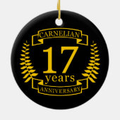 Carnelian Gemstone trouwdag 17 jaar Keramisch Ornament (Achterkant)