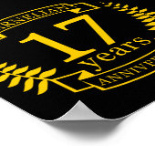 Carnelian Gemstone trouwdag 17 jaar Poster (Hoek)