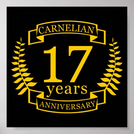 Carnelian Gemstone trouwdag 17 jaar Poster (Voorkant)