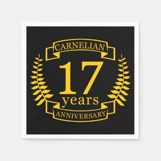 Carnelian Gemstone trouwdag 17 jaar Servet (Voorkant)