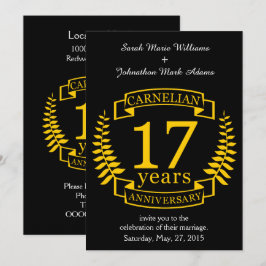 Carneliangesteente huwelijksjubileum 17 jaar kaart