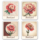 Carnenbloemen Groovy Retro gepersonaliseerd Sticker (Voorkant)