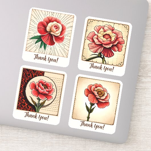 Carnenbloemen Groovy Retro gepersonaliseerd Sticker (Detail)