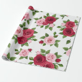 Carnenkritiek roze roze roze rozen ompakken papier (Uitgerold)