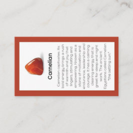 Carneool Crystal Betekenis Sieraden Display Kaart Visitekaartje