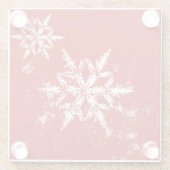 Carneool Red Snowflake Glass Onderzetter (Achterkant)