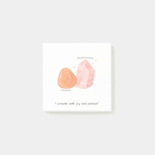 Carneool & Rhodochrosite Affirmatie Stijl 2 Post-it® Notes (Voorkant)