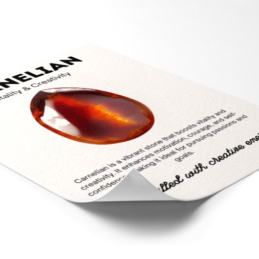 Carneool Stone Crystal Betekenis Poster (Hoek)