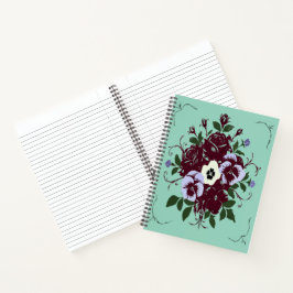 Carnet de Notes Botanique - Roses et Pensées Notitieboek
