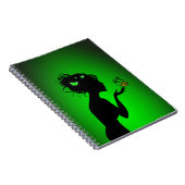 Carnet De vrouw groene vlinders Notitieboek (Rechterzijde)