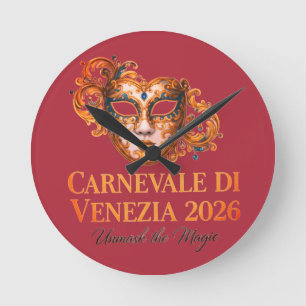 Carnevale Di Venezia 2026 - Venetiaanse Wandklok