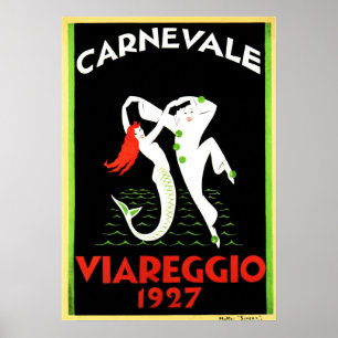 CARNEVALE VIAREGGIO Carnival Old Italiaanse Art De Poster
