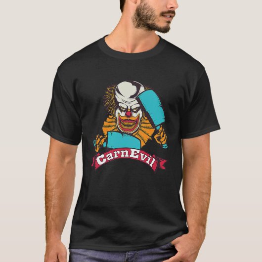 CarnEvil Horror Creepy Scary Halloween Clown T-shirt (Voorkant)