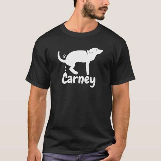 Carney Dog Pooping (witte logo) T-shirt (Voorkant)