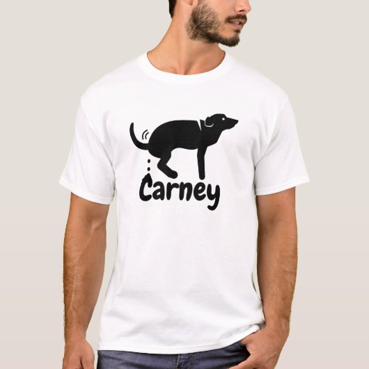 Carney Dog Pooping (zwarte logo) T-shirt (Voorkant)