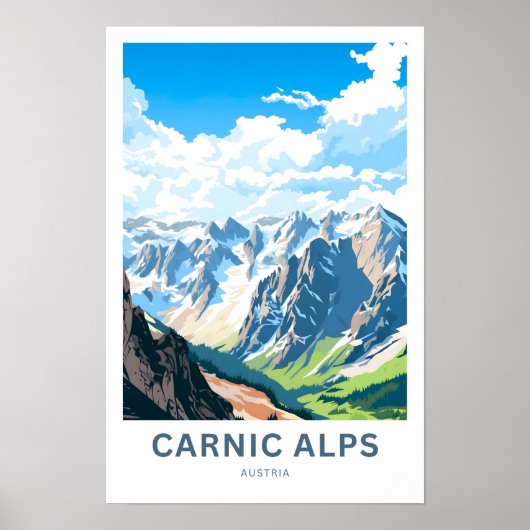 Carnic Alpen Oostenrijk Reisprint Poster (Voorkant)