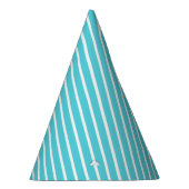 Carnival Aqua Blue Diagonal Stripe Birthday Feesthoedjes (Rechts)