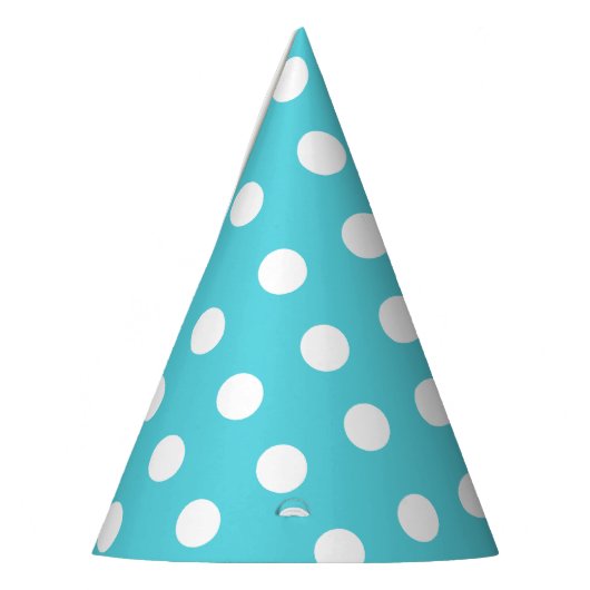 Carnival Aqua Blue White Grote Stippen Birthday Feesthoedjes (Links)