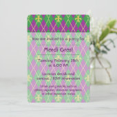 Carnival Argyle Party Invitation Kaart (Staand voorkant)