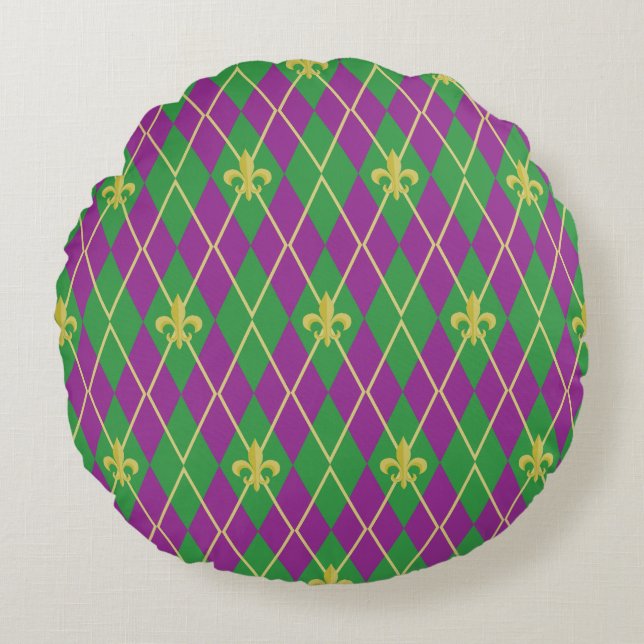 Carnival Argyle Round Pillow Rond Kussen (Voorkant)