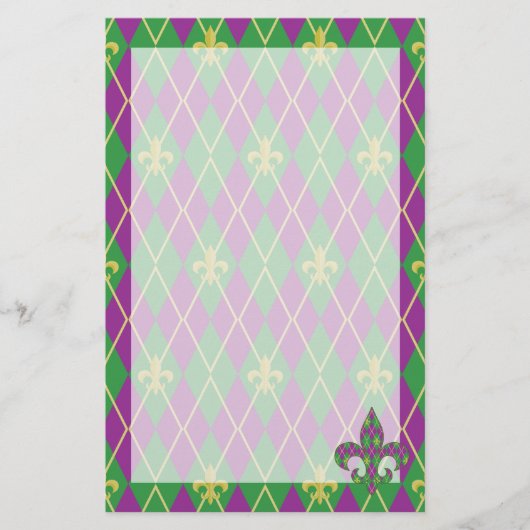 Carnival Argyle Stationery Briefpapier (Voorkant)