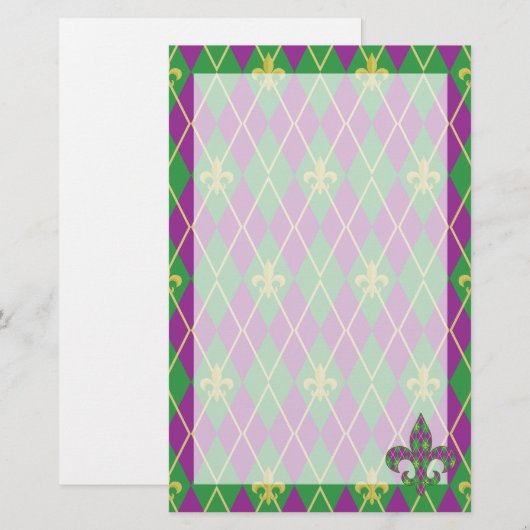 Carnival Argyle Stationery Briefpapier (Voorkant / Achterkant)