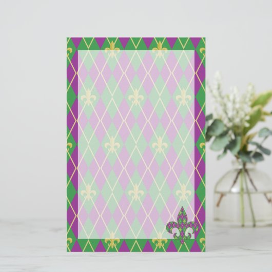 Carnival Argyle Stationery Briefpapier (Staand voorkant)