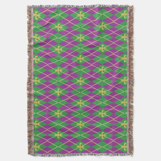 Carnival Argyle Throw Blanket Deken (Voorkant Verticaal)