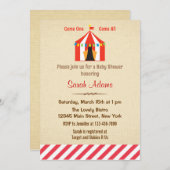 Carnival Baby shower Invitation Rustic Kaart (Voorkant / Achterkant)